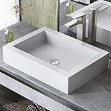 Swiss Madison SM-VS282 Voltaire Wide Rectangle Vessel Sink, Glossy White