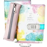 Life is a Doodle Diary with Lock For Girls- Girls Journal Gift Set Includes: Leather Notebook Journal with Lock, Travel Pencil Case, Love Bracelet, Writing Pen - Trendy Journal For Teen Girls & Kids
