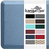 KANGAROO Thick Ergonomic Anti Fatigue Cushioned Kitchen Floor Mats, Standing Office Desk Mat, Waterproof Scratch Resistant Topside, Supportive All Day Comfort Padded Foam Rugs, 20x32, Sky Blue