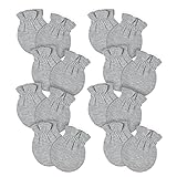 Gerber Baby 12-Pack No Scratch Mittens, Gray Heather, 0-3 Months (8-Pack)