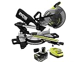 RYOBI ONE+ HP 18V Brushless Cordless 10 in. Sliding Compound Miter Saw Kit with 4.0 Ah HIGH PERFORMANCE Battery and Charger