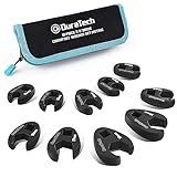 DURATECH 10-Piece 3/8' Drive Crowfoot Wrench Set, Flare Nut Wrench Set, Open End Wrench Set, Metric, Size Covers 10-19mm, CR-V Steel, with Zipper Bag