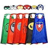 Roko Toys for 3-10 Year Old Boys, Superhero Capes for Kids 3-12 Year Old Boy Gifts Boys Cartoon Dress up Costumes Party Supplies Easter Basket Stuffers (6 Pcs with Gift Box)