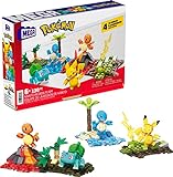 MEGA Pokemon Action Figure Building Toys Set, Kanto Region Team with 130 Pieces, 4 Poseable Characters, Gift Ideas for Kids