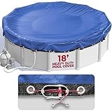 18 Ft Round Pool Cover - Premium Winter Pool Cover for Above Ground Pools, Extra Thick Material and Durable Design, Solar Pool Cover for Cold and UV-Resistance, Easy Installation, Royal Blue