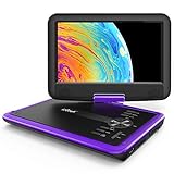 ieGeek 11.5' Portable DVD Player with SD Card/USB Port, 5 Hour Rechargeable Battery, 9.5' Eye-Protective Screen, Support AV-in/Out, Region Free - Purple