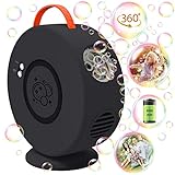 Bubble Machine Automatic Bubble Blower for Kids Toddlers Rechargeable Battery Portable Bubble Maker Electric Bubble Machine Auto Rotating 90°/360° Outdoor Toy for Birthday Party Wedding