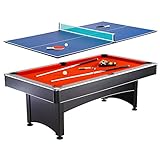 Hathaway Maverick 7-foot Pool and Table Tennis Multi Game with Red Felt and Blue Table Tennis Surface. Includes Cues, Paddles and Balls