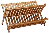 Lipper International 8813 Bamboo Wood Folding Dishrack, 17-3/4' x 13' x 9-3/4'