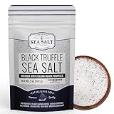 Truffle Salt, Finishing Sea Salt Infused with Black Truffles, Italian Black Truffle Seasoning, 5 oz Pouch - Sea Salt Superstore