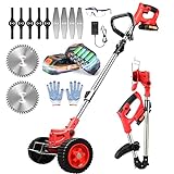String Trimmer Cordless Weed Wacker, Power Grass Trimmer, 2.0Ah Battery Powered Lawn Edger,Adjustable Height Electric Mower for Garden,Lightweight 3 in 1 Small Push Lawn Mower Edger Lawn Tool