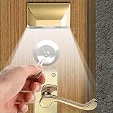 LED Intelligent Keyhole Light Lamp Door Lock Sensor Lamp - Battery Operated Auto Sensor Motion Detector with 4 LED for Key Hole/Door Lock (Gold)