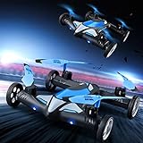 Drone Flying Cars, Quadcopter Toy, Remote-Control Car Toy, with 360°Rolling, LED Lights, Speed Swi-tch