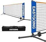Eastgoing 10 ft Mini Portable Soccer Tennis Net | Mini Pickleball Net System with Carrying Bag for Driveway Backyard. Easy Assemble Beach Tennis Net | Tennis Practice for Indoor and Outdoor