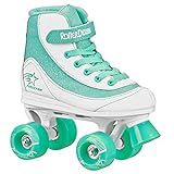 Roller Derby Firestar Youth Girl's Quad Roller Skates, White/Mint, Size 02