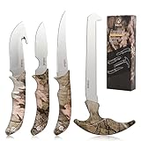 Kalkal Field Dressing Kit Hunting Knife Set, Portable Butcher Game Processing Set with Gut-Hook Skinning Knife, Caping & Boning Knives, for Hunting, Survival, Fishing, Camping, Hunting Gifts for Men