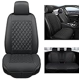Black Panther Full Set Car Seat Covers, Luxury Car Seat Protectors Universal Anti-Slip Seat Cover for 5-Seater Models, Diamond Pattern (Black)