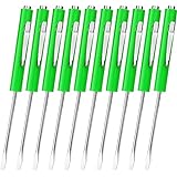 Honoson 10 Pieces Pocket Screwdriver Mini Tops And Pocket Clips Pocket Screwdriver Magnetic Slotted Pocket Screw Driver with A Single Blade Head for Mechanical, Electrician (Green)