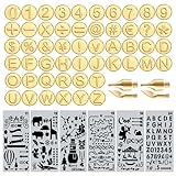 28Pieces Wood Burning Tips Number Symbol Wood Burning Tip Set for Wood Craft and Other Surfaces by Wooden Letters (Include 10 Numbers 18 Symbol and 6 Stencils)