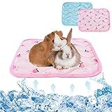 Jevnd 2Pcs Small Animals Cooling Mat, Summer Rabbit Cooling Pad, Guinea Pig Cooling Sleeping Pad, Breathable Small Pet Self Cooling Bed Blanket for Rabbit Bunny Hedgehog Hamster Stay Cool 15.8x11.8in
