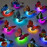 Honoson 3D LED Butterfly Decoration Night Light Sticker Single and Double Wall Light for Garden Backyard Lawn Party Festive Party Nursery Bedroom Living Room (24)