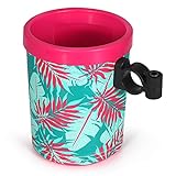 Accmor Bike Cup Holder, Bike Water Bottle Holder, Universal Bar Drink Cup Can Holder for Bicycles, Motorcycles, Scooters, Pink Leaf