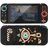TIKOdirect Protective Case for Nintendo Switch, Soft Full Skin Protective Cover with Pretty Cool Pattern, Silicone Slim Shockproof Back and Grip Case for Switch, Black