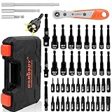 HORUSDY Magnetic Nut Driver Set | 47-Piece | Nut Driver Set for Impact Drill | SAE (1/4' to 9/16') and Metric (6-14mm) | Chrome Vanadium Steel | 1/4' Hex Shank