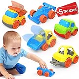 5 PCS Toy Trucks for 1 Year Old Boy Gifts, Mini Car Toys for 2 Year Old Boy, Truck Toy Toddler Toy Age 1-2 3 Year Old Boy Toys, Baby Toys for Toddler Toys Age 1-2 Birthday Christmas