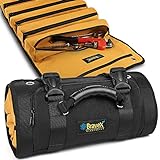 Tool Roll Bag, Zero-Abrasion Tool Bag, 1200D Ballistic Weave Deluxe Tool Roll Organizer, Heavy Duty Roll Up Tool Bag Built with Kevlar Stitches, YKK Zipper, Multi-Purpose Wrench Roll Tool Pouch