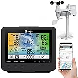 Logia 5-in-1 Wi-Fi Weather Station | Indoor/Outdoor Remote Monitoring System Shows Temperature, Humidity, Wind Speed/Direction, Rain & More | Wireless LED Color Console w/Forecast Data, Alarm, Alerts