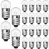 20 Pieces E10 Miniature Screw Base Light Bulbs Replacement E10 Mini Bulb for Physical Electrical Experiment Screw Base Indicator Light Incandescent Bulb (3.8V, 0.3A)