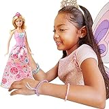 Barbie Fairytale Doll, Dress-Up Set with Candy-Inspired Barbie Clothes and Accessories Like Fairy Wings and Mermaid Tail (Amazon Exclusive)
