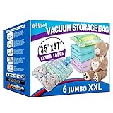 XXL Jumbo 47''X35'' Vacuum Storage Space Saver Bags Extra Large for Blanket, Bedding, Comforters and Huge Stuffed Toy, Pump Not Included (6 Pack)