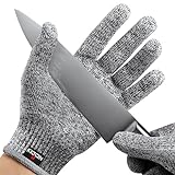 NoCry Premium Cut Resistant Gloves Food Grade — Level 5 Protection; Ambidextrous; Machine Washable; Superior Comfort and Dexterity; Lightweight Protective Gloves; Complimentary eBook