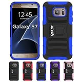 Galaxy S7 Stand Case, HLCT Rugged Shock-Proof Dual Layer PC and Soft Silicone Case with Built in Kickstand for Samsung Galaxy S7 (2016) (Blue)