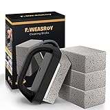AWEASROY Heavy Duty Grill Cleaner, Grill Cleaning Bricks with Handle, Pumice Griddle Cleaning Stone Removing Stains for BBQ, Swimming Pool, Sink(4 Pack)