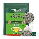 VAHDAM, Organic Green Tea Leaves From Himalayas (100 Green Tea Bags) USDA Organic, Non GMO, Gluten Free, High Grown | Whole Loose-Leaf Tea Bags | Resealable Ziplock Pouch