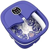 HOSPAN (2023.8 Upgrade Collapsible Foot Spa Electric Rotary Massage, Foot Bath with Heat, Bubble, Remote, and 24 Motorized Shiatsu Massage Balls. Pedicure Foot Spa for Feet Stress Relief - FS02A