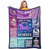 Loxezom Horse Gifts for Girls Women, Horse Blanket for Girls, Best Gifts for Horse Lovers Girls, Just A Girl Who Loves Horses, Horse Lovers Christmas Birthday Gifts Decor Throw Blanket 60' x 50'