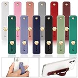 Weewooday 12 Pieces Phone Grip Strap Telescopic Finger Strap Bracket Portable Phone Finger Kickstand Strap Phone Grip Holder Silicone Mobile Phone Grip Stand for Most Smartphone and Tablets