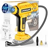 Cordless Tire Inflator Air Compressor Compatible with Dewalt 20V Max Battery, 150PSI Portable Handheld Air Pump with Digital Pressure Gauge for Cars Motorcycles Bikes Sport Balls(Battery Not Included)