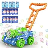 Bubble Lawn Mower for Toddlers, Kids Bubble Machine, Bubble Blower Maker, Summer Outdoor Push Gardening Toys for Kids Age 3 4 5, Birthday Gifts for Preschool Baby Boys Girls (Blue)