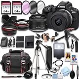 Canon EOS R50 Mirrorless Camera with 18-45mm Lens + 128GB Memory, Spare Battery, Filters,Case, Tripod, Flash, and More (39pc Bundle)