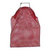 SGT KNOTS Mesh Catch Bag w/ Galvanized Wire Handle - Lightweight Nylon Scuba Dive Net Bag for Spearfishing, Lobster & More (15x20 in, Red)