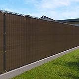 Windscreen4less 4' x 50' Privacy Fence Screen in Brown with Bindings & Grommets 85% Blockage for Chain Link Fence Windscreen Outdoor Mesh Fencing Cover Netting Fabric
