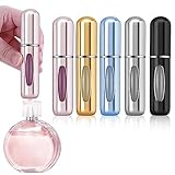 iDeep Refillable Perfume Atomizer Bottle, 5Pcs Portable 5ml Mini Refillable Perfume Spray Scent Pump Case Perfume Dispenser Pump Transfer Tool for Travel