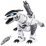 DX DA XIN Remote Control Dinosaur Toys, Interactive Programmable Robot Dinosaur Smart Fight Electronic Toy Gift for Toddler 3-10 Year Old Boys Girls with Walking Dancing Singing