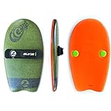 As Seen On Shark Tank! The Slyde Grom Soft Top Body Surfing Handboard, Easy to Use, Fun to Master, Safe for All Ages, Portable, Light Weight, Durable with Exceptional Buoyancy - Army Green/Pilsner
