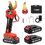 Takuoo Cordless Electric Pruning Shears, Professional Brushless Electric Secateurs Electric Pruner Branch Cutter,with 1.6 Inch(40MM) Cutting Diameter,2 X 2AH 21V Lithium Battery,1 Blade,3 wrench